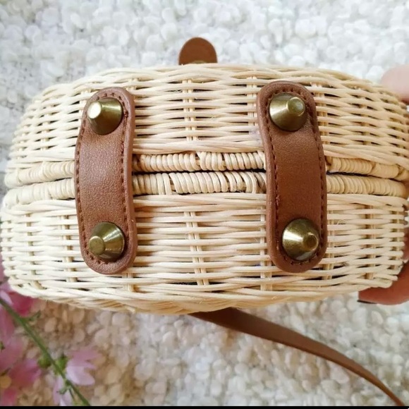 🆕 TULUM Circle Woven Rattan Crossbody - Picture 4 of 8